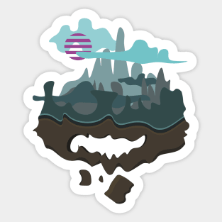 Floating mythical sky isle Sticker